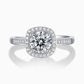 Bague halo carré ouverte vue de face