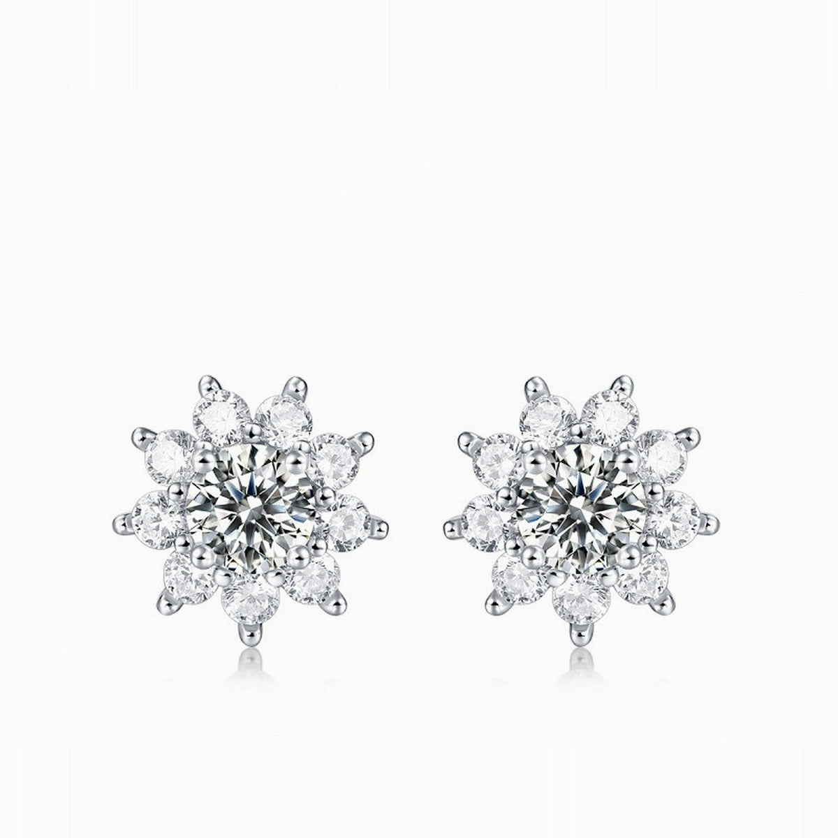 Puces Tournesol moissanite 0,5 ct la paire, argent 925