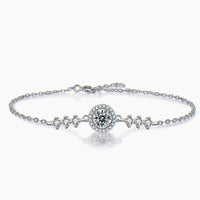 Kouchta — Bracelet Étoile, moissanite et pavé, argent 925, or blanc 18K