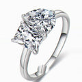 Kouchta — Bague Toi et Moi, moissanites poire 1 ct et princesse 1,25 ct, argent 925, tailles 5-9