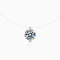 Collier solitaire sur fil invisible, carte blanche studio