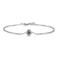 Kouchta Bubble Bracelet, 0.50 ct moissanite bezel-set, 18K white gold vermeil over 925 silver, studio view