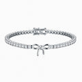 Kouchta Bracelet Nœud Papillon — Tennis Moissanites, Argent 925 Or Blanc 18K